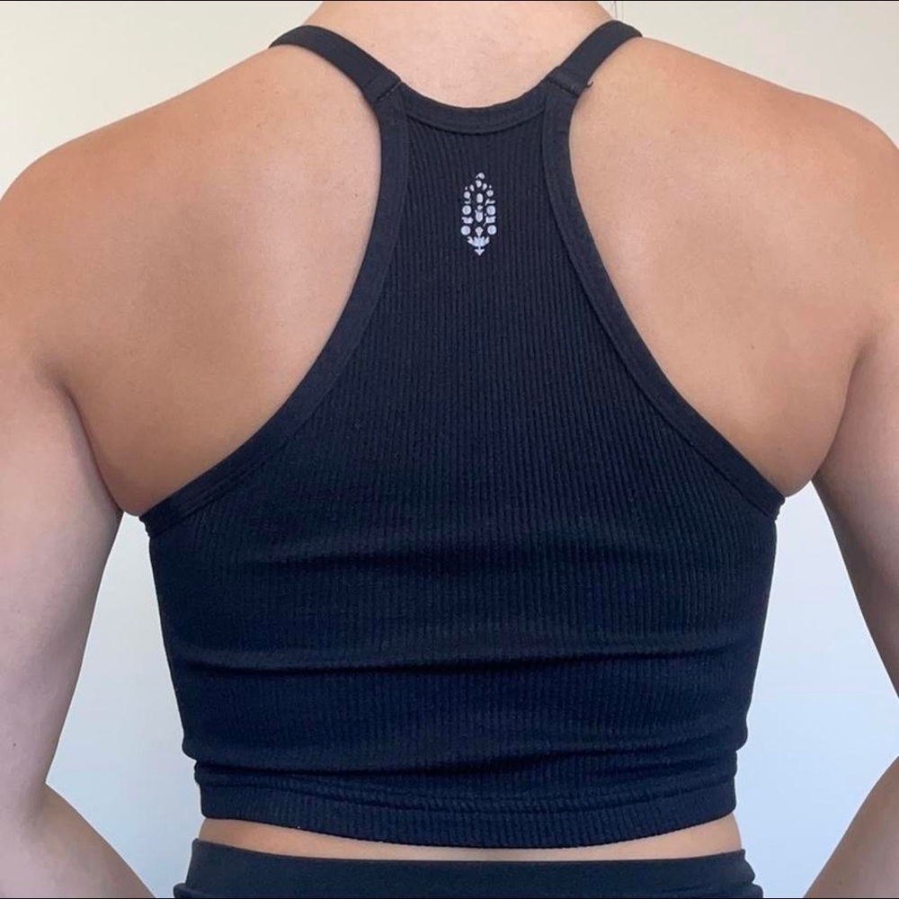 Free People Movement Ribbed Seamless Racerback Crop Tank Top - Picture 4 of 7